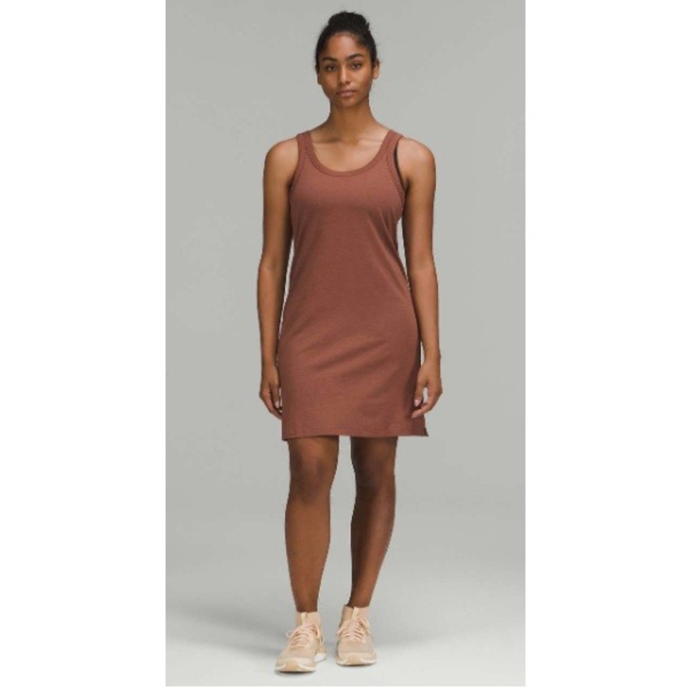 Lululemon Classic-Fit Cotton-Blend Scoop Dress sz 10 Ancient Copper